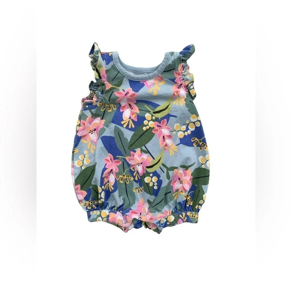 Tea Collection Size 0-3 Months Floral Ruffle Romper